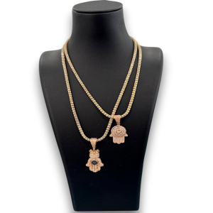 Cubanas with medals 14k gold